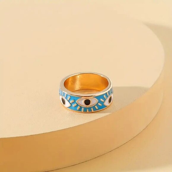 Set of 6 Ladies' Novelty Fashion Rings. Size 9. Sterling Silver/Titanium Steel - Picture 6 of 6